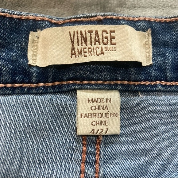 Ladies Vintage America Raw Edge Ruffle Denim Skirt - Picture 3 of 3